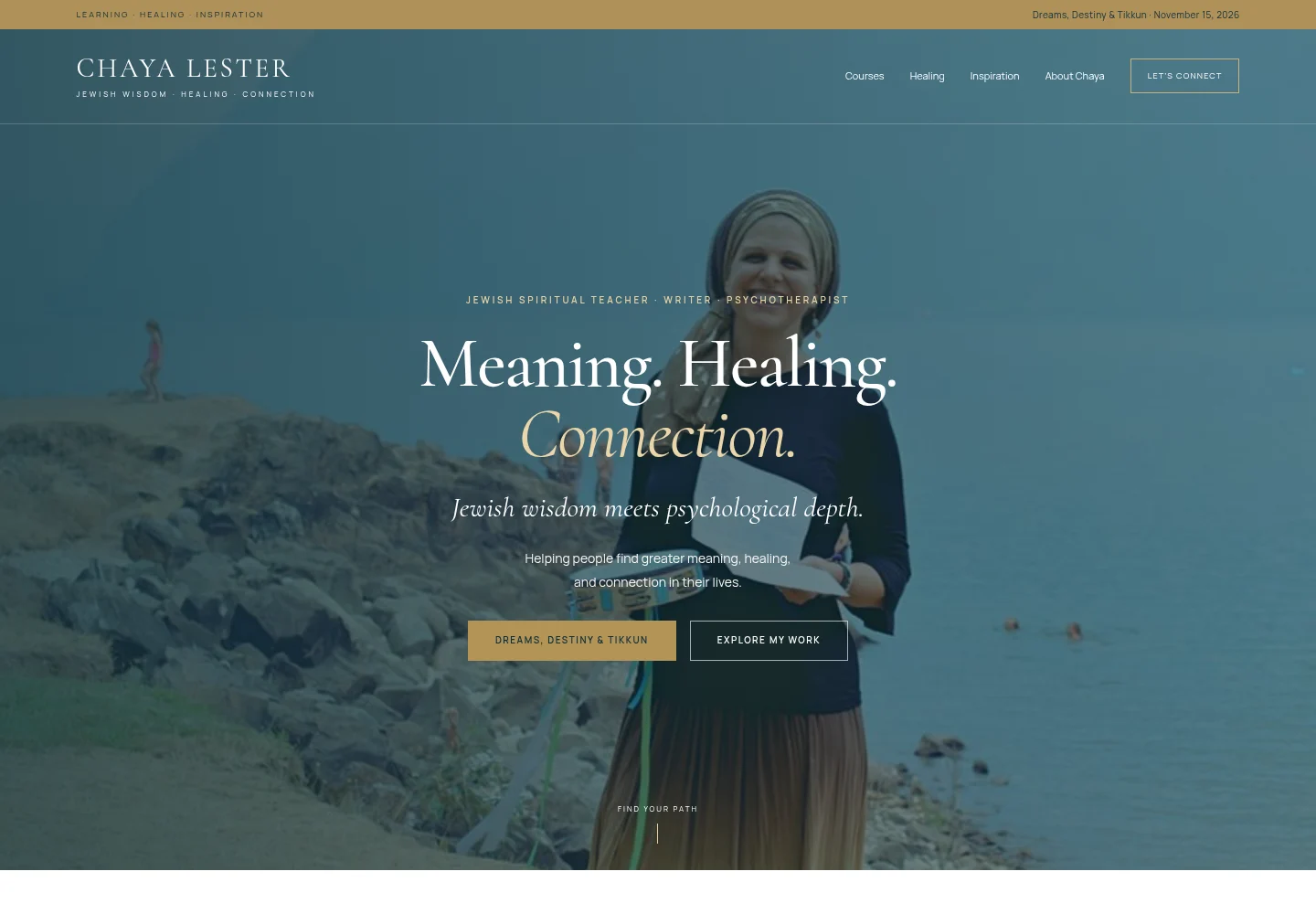 Chaya Lester: teaching and psychotherapy website