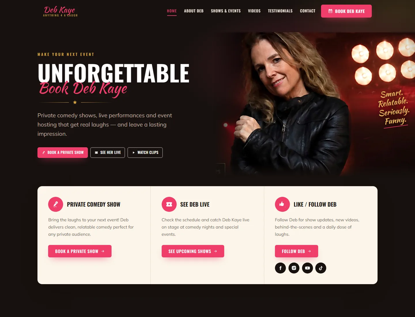 Deb Kaye Comedy private events homepage