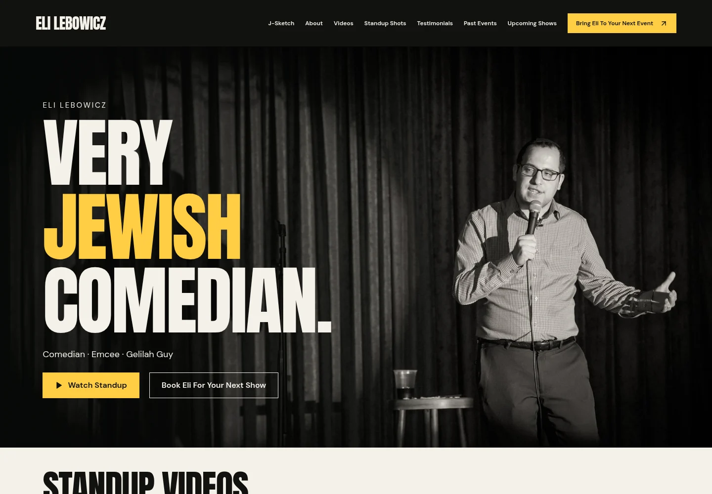 Eli Lebowicz: stand-up and booking website