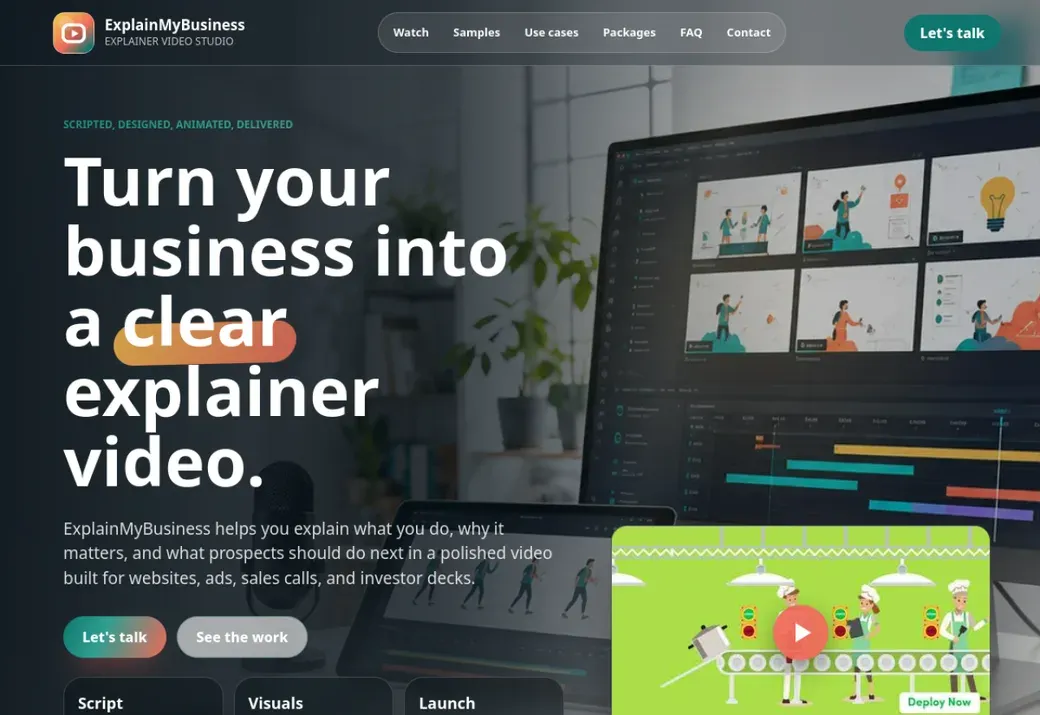 ExplainMyBusiness explainer video studio homepage