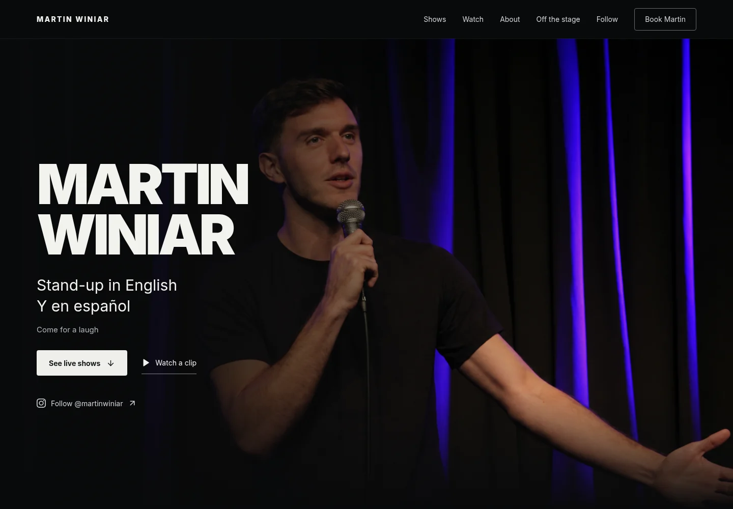 Martin Winiar: comedian website