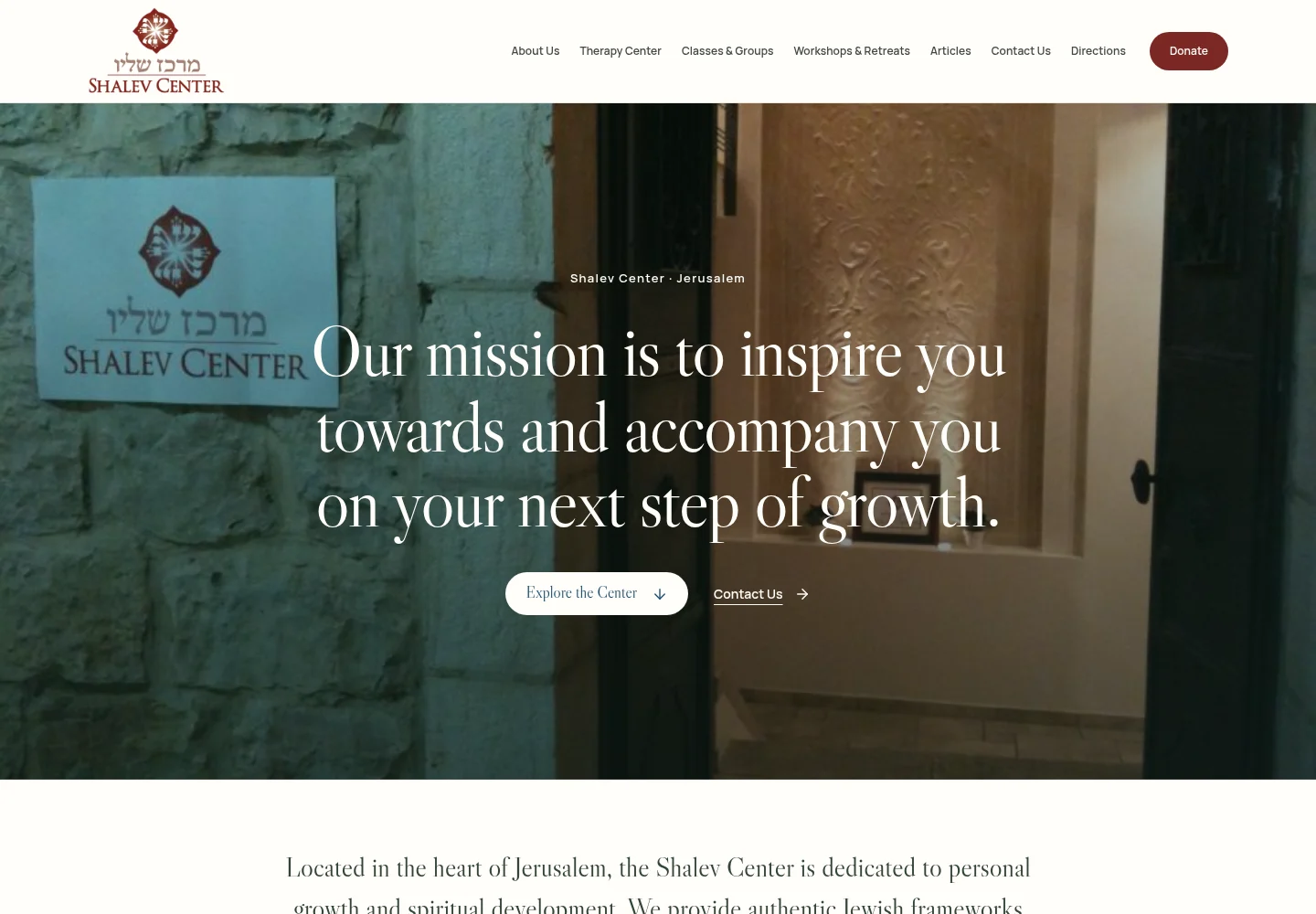 Shalev Center: therapy and community website