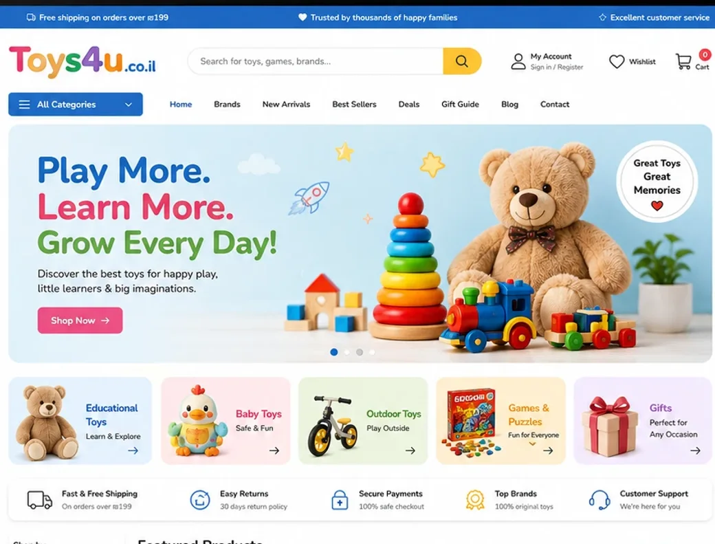 Toys4u online toy store homepage